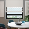 Lazer kesim mat stor perde C-111001beyaz desenli model