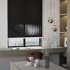 Lazer kesim mat stor perde M-1008 siyah desenli model
